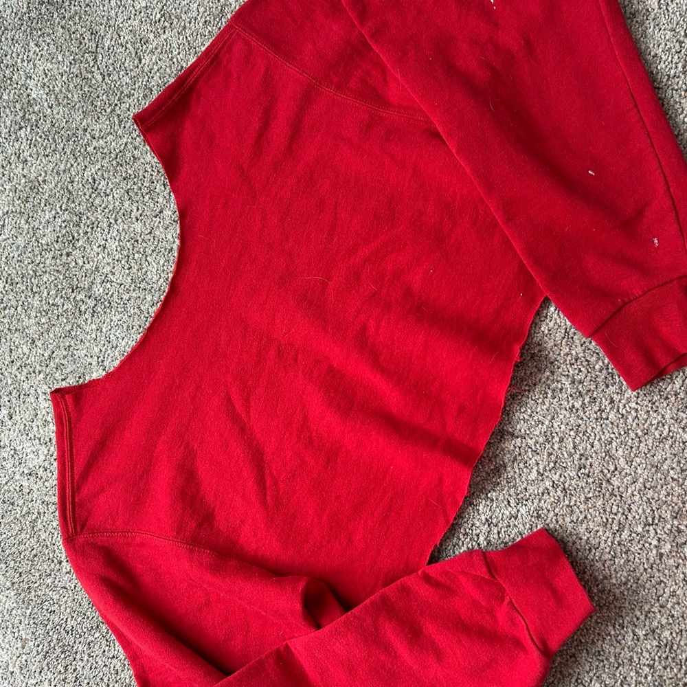 red crewneck
